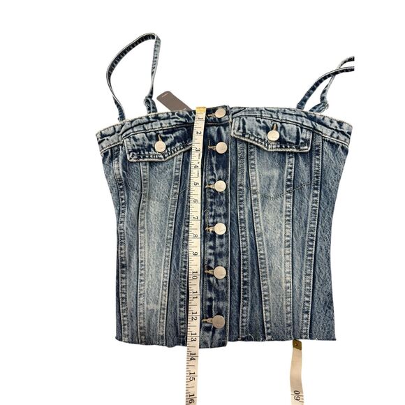NWT Tractr Denim Corset Top Size Small - Picture 9 of 11